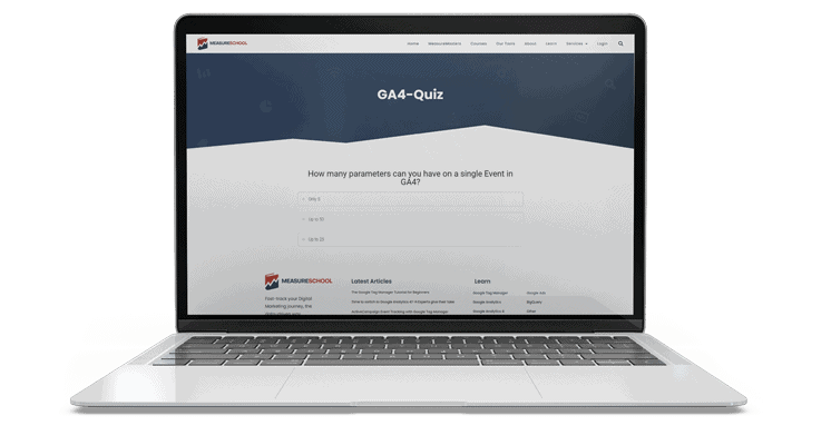 GA4 Quiz on a laptop