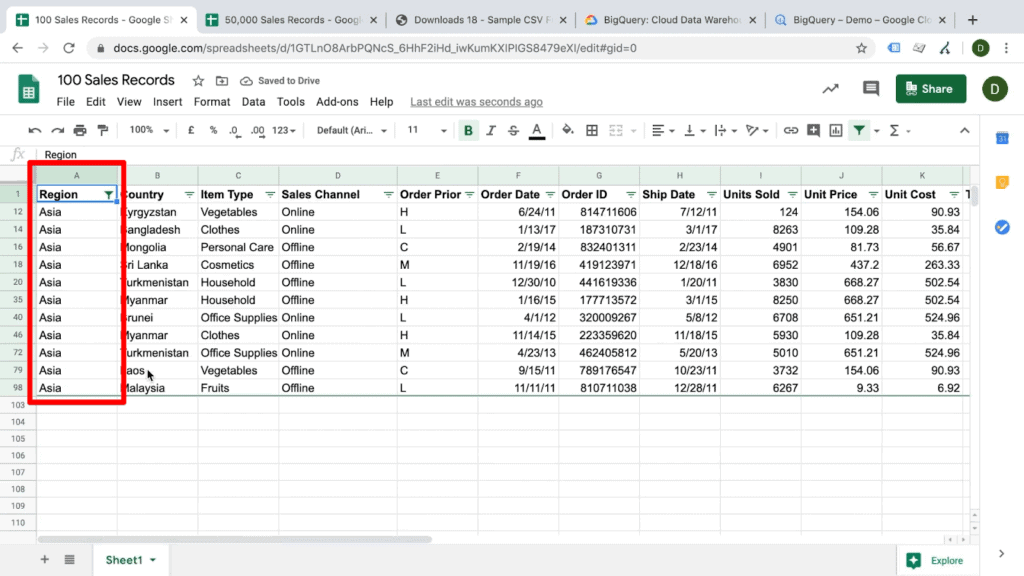 bigquery sandbox documentation