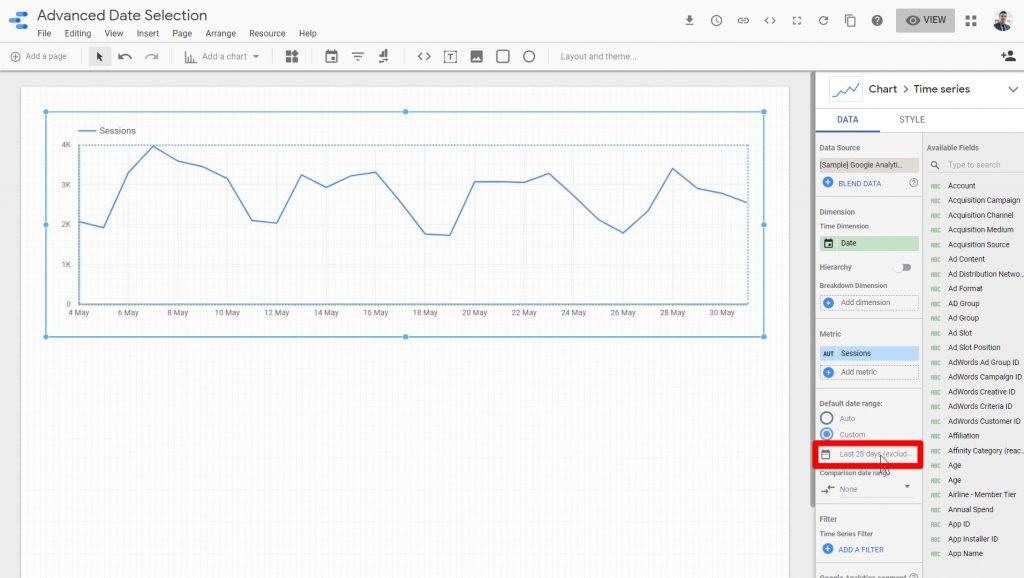 Using The Advanced Date Filters In Google Data Studio