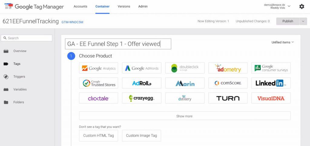 Naming the New Tag in Google Tag Manager
