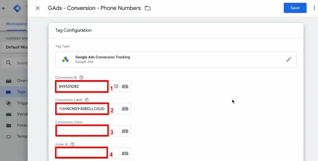 Configuring the Google Ads Conversion Tracking Tag in Google Tag Manager