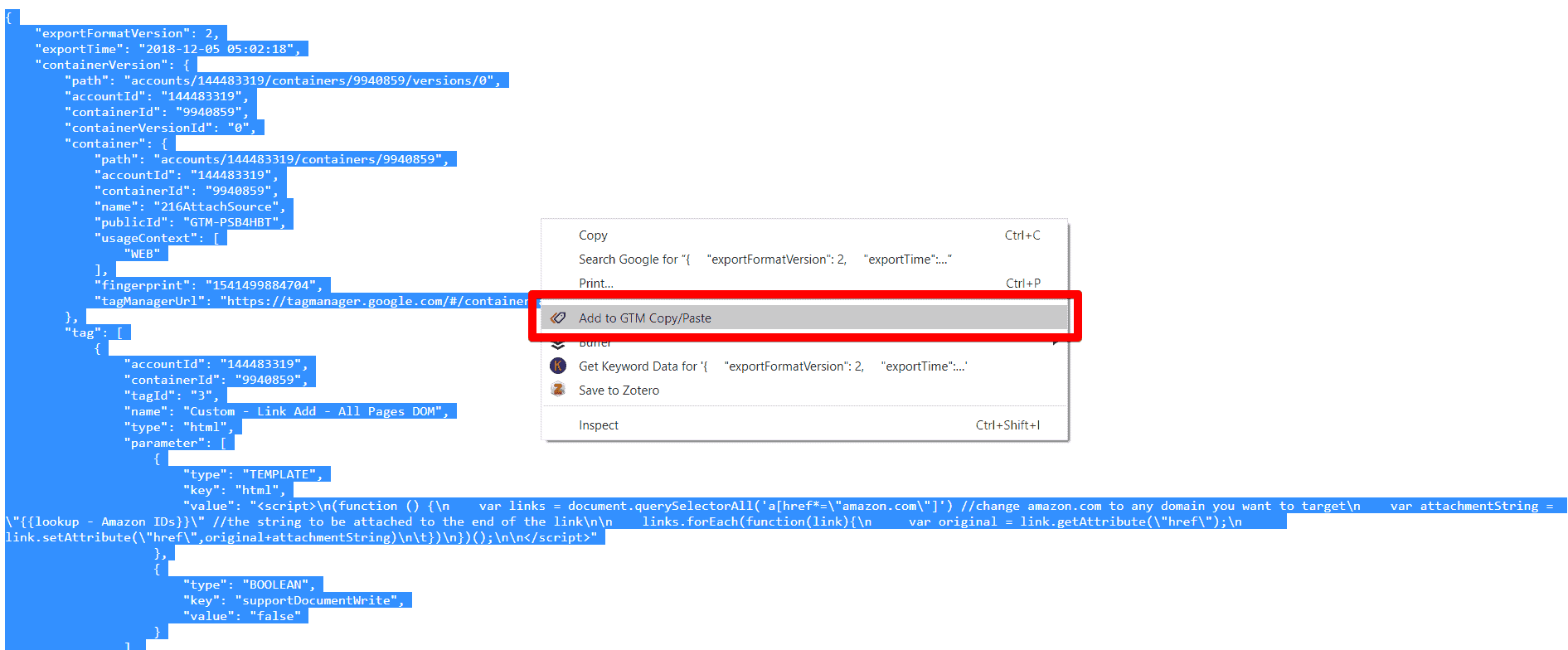 GTM Copy/Paste Chrome Extension by MeasureSchool