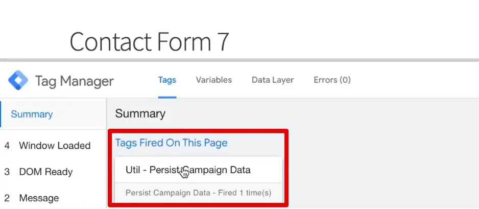 Persist Campaign Data Tag fires on our demo shop web page