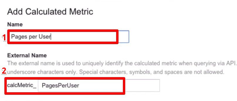 Adding a descriptive and informative metric name for the new Custom Calculated Metrics