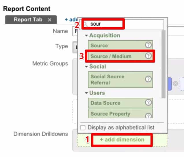 Breaking down your report to see the distribution of your custom metric across different dimensions by adding dimension which is the Source/Medium
