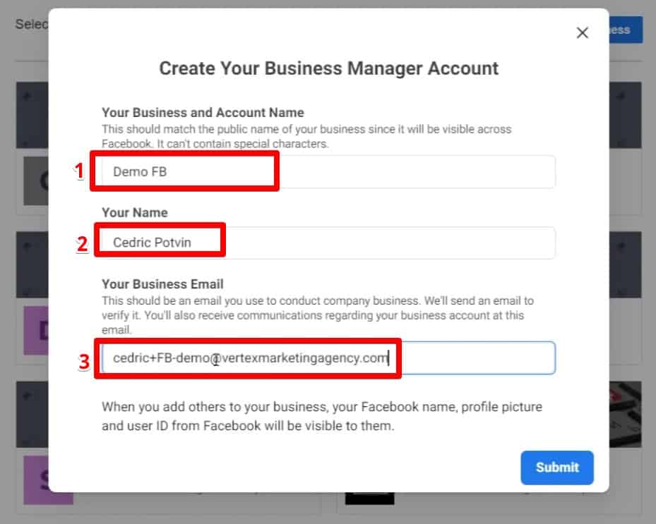 facebook business manager account id