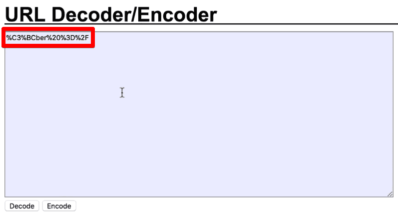 Encoded string generated from a Decoder/Encoder