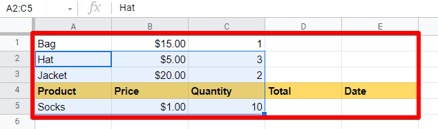 Sorting all rows alphabetically using the Sort sheet by column A, A → Z option