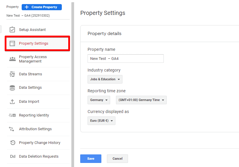 Accessing Reporting Time Zone settings in your property