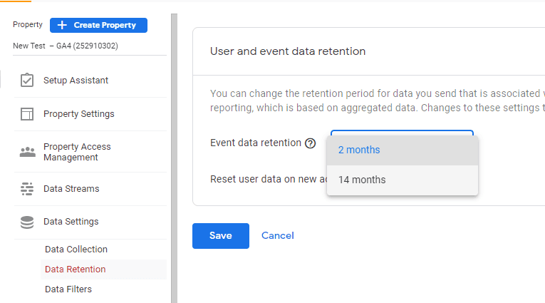 Choosing the data retention period