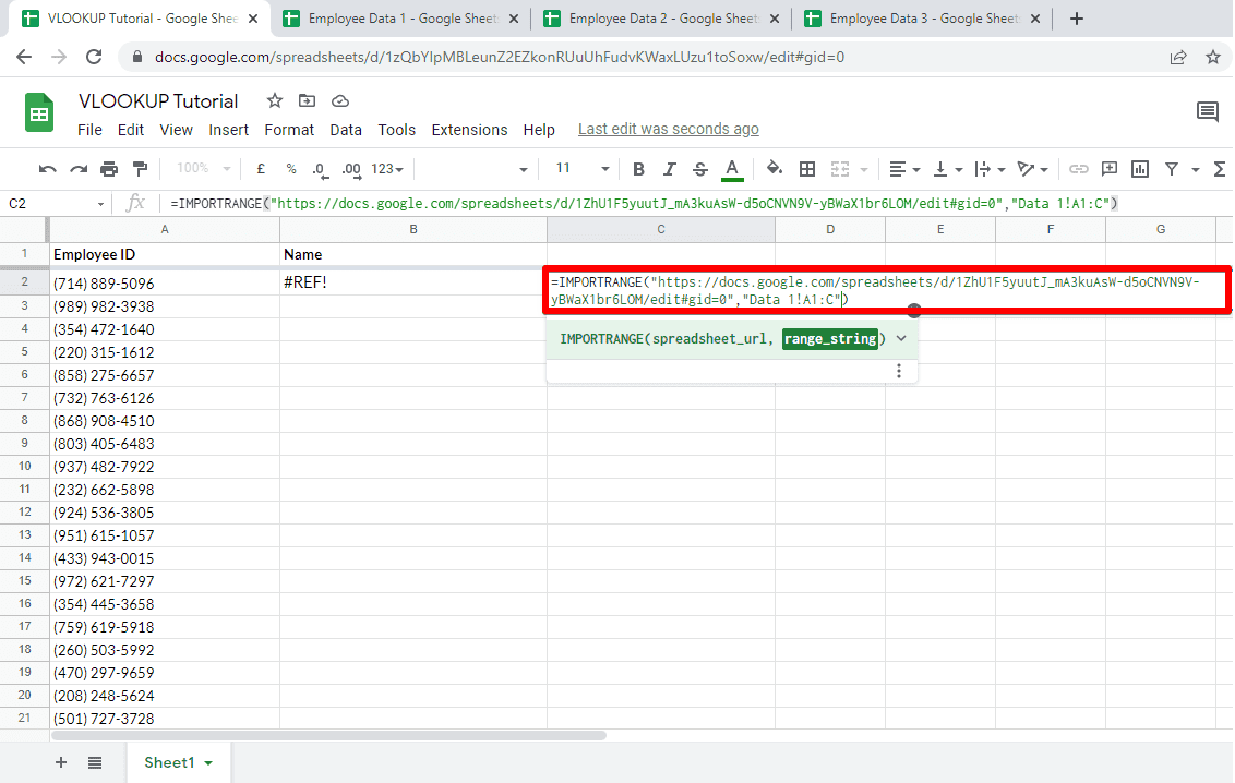 VLOOKUP を使用して Google スプレッドシートでデータを検索する方法