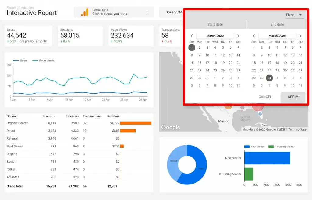 Adding date range filters for creating interactive dashboards on Looker Studio