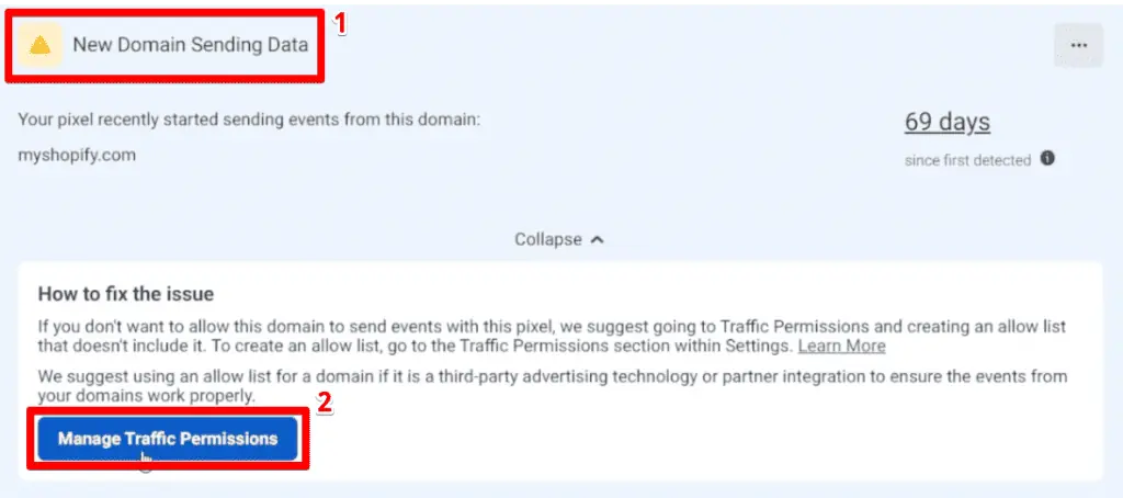 Fixing the new domain sending data issue by managing traffic permissions