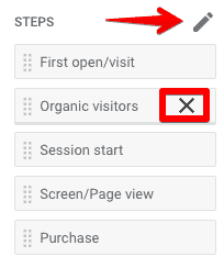 Add/edit and remove the steps of the funnel exploration report in GA4