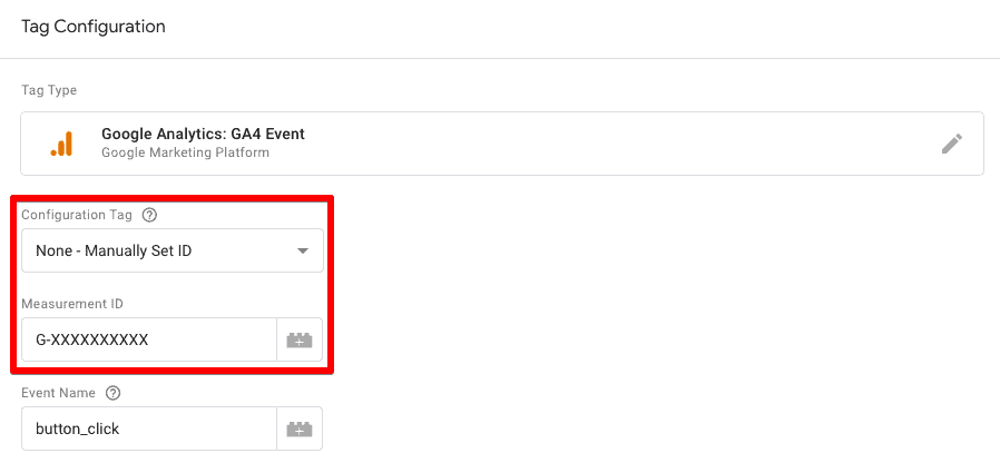Adding GA4 Measurement ID if the chosen configuration tag is None-Manually Set ID 2