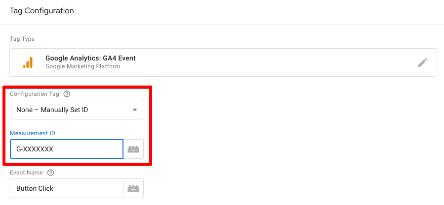 Adding GA4 Measurement ID if the chosen configuration tag is None-Manually Set ID