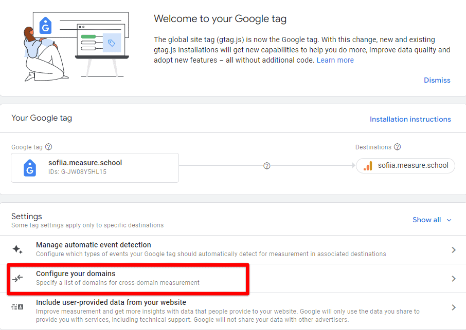 Configuring your domains in GA4