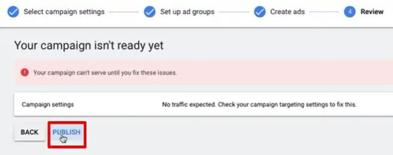 Publish your ad campaign