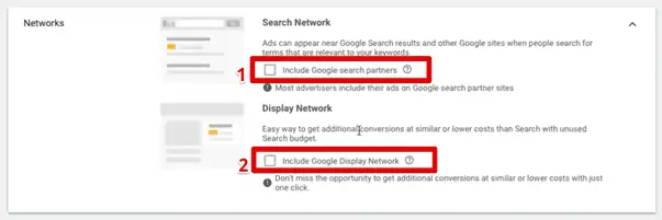 Uncheck the Search Network and Display Network option in your search campaign