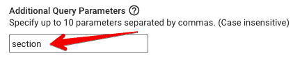 Adding section as an additional query parameter under the site search settings of enhanced measurement