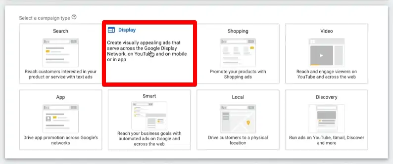 Creating a display campaign