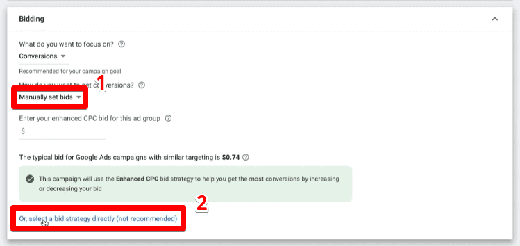 Como implementar uma estratégia de lance manual