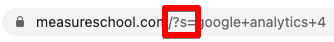 Showing query parameter “s” in URL on MeasureSchool’s site search