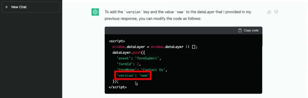 Adding a new key-value pair to the data layer