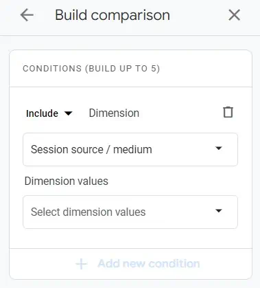 Adding a source medium dimension in GA4 comparisons