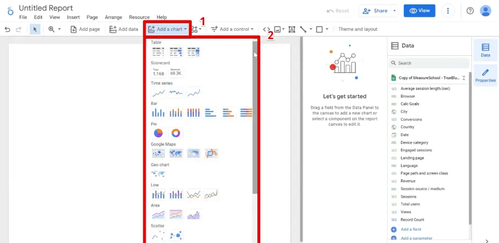 Accessing all available chart types