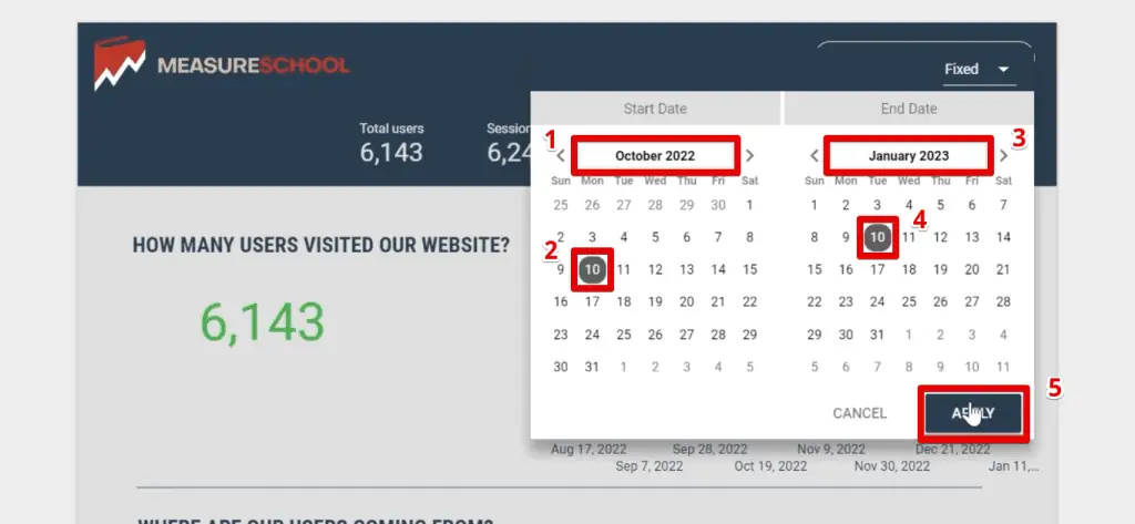 Applying a date range control