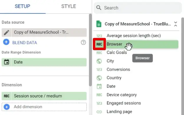 Dimension data type icon