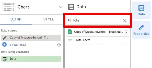 Searching for the total users metric