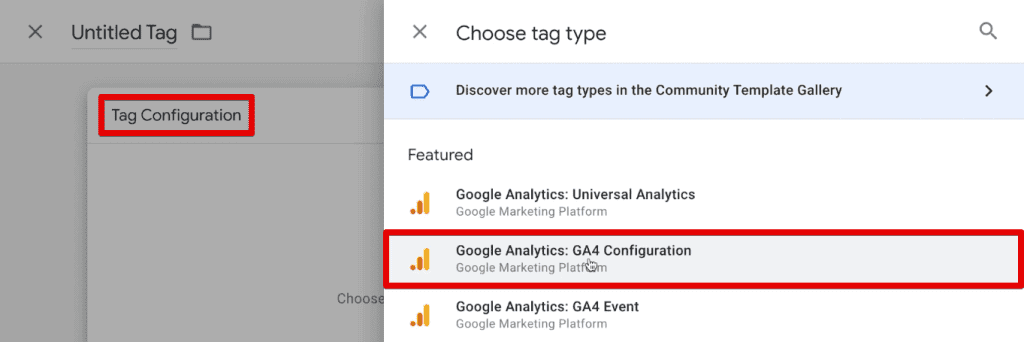 Creating a GA4 configuration tag