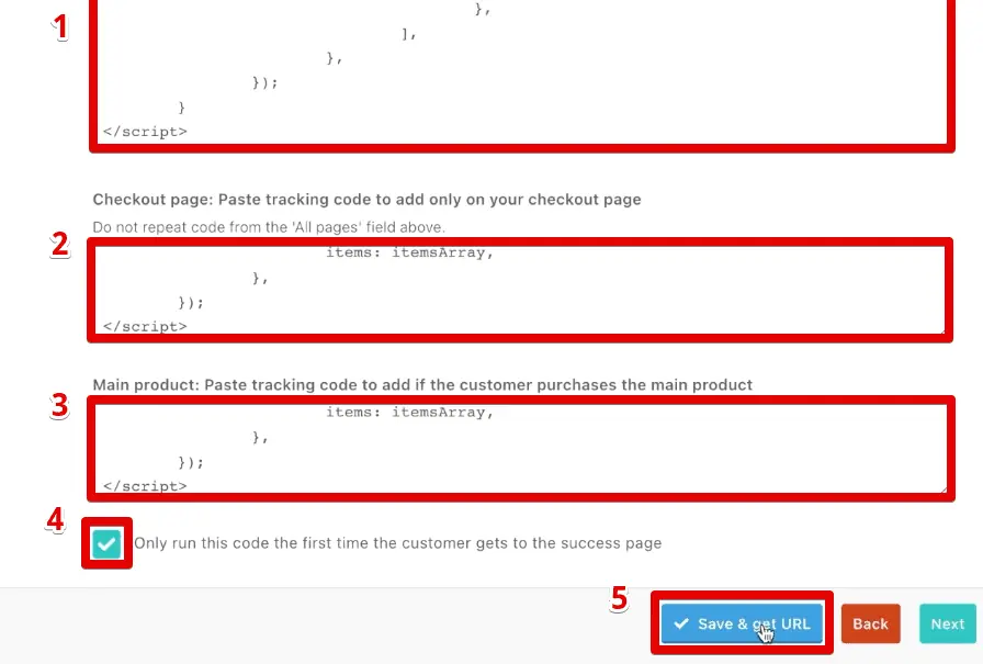 Custom tracking code implementation