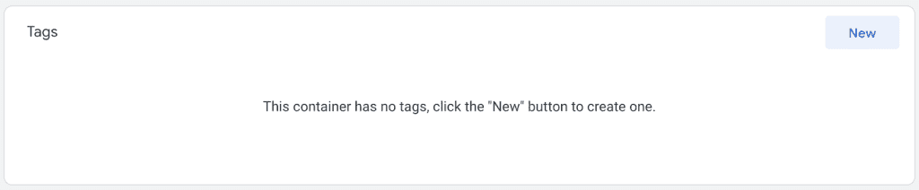 GTM UI showing tags