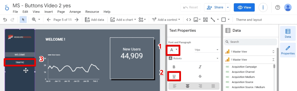 Reformatting the traffic navigation button