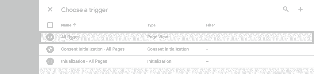 Selecting all pages trigger