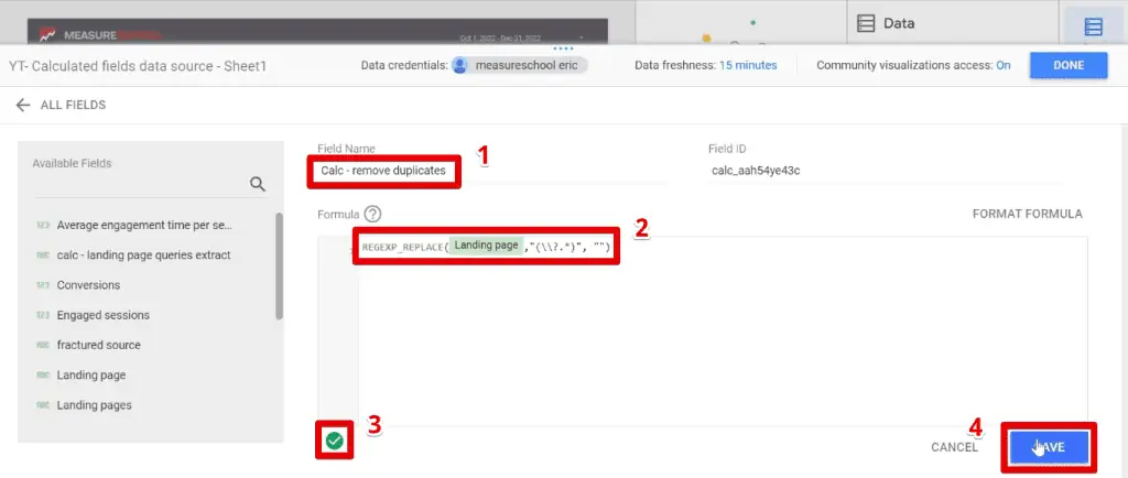 Creating a calculated field for removing query parameters