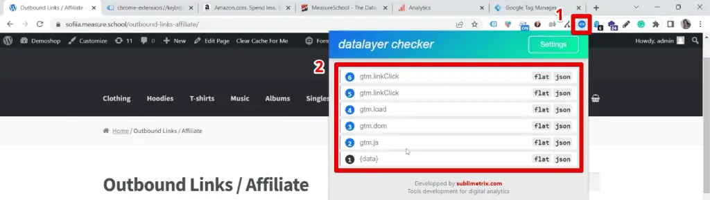 Datalayer checker extension