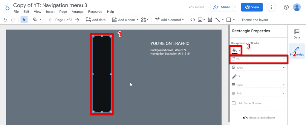 Formatting the navigation menu