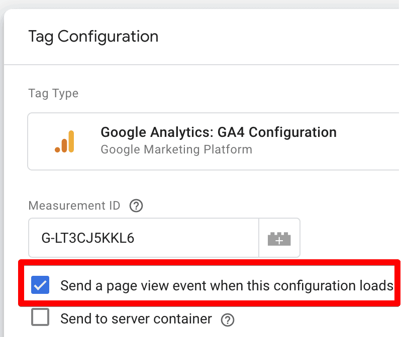 GA4 config tag with a check to send a pageview event whenever it loads