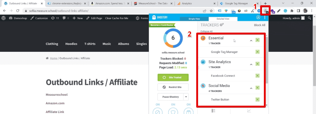 Ghostery extension