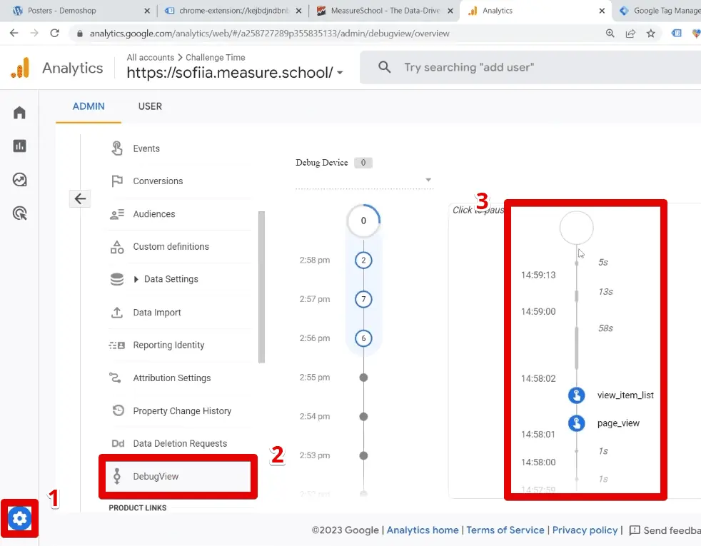 Google Analytics DebugView