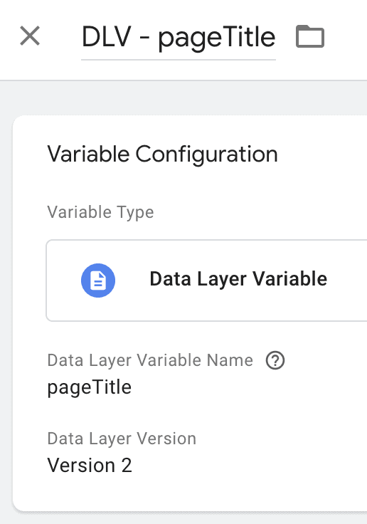 Page title data layer variable in GTM