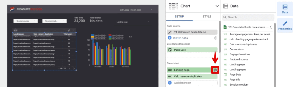 Removing the landing page dimension
