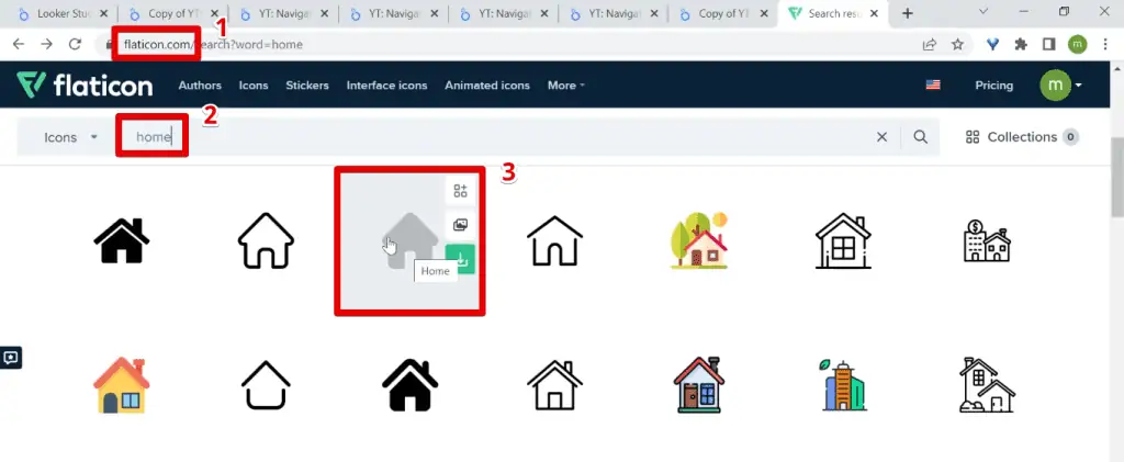 Searching for a home icon in FlatIcon