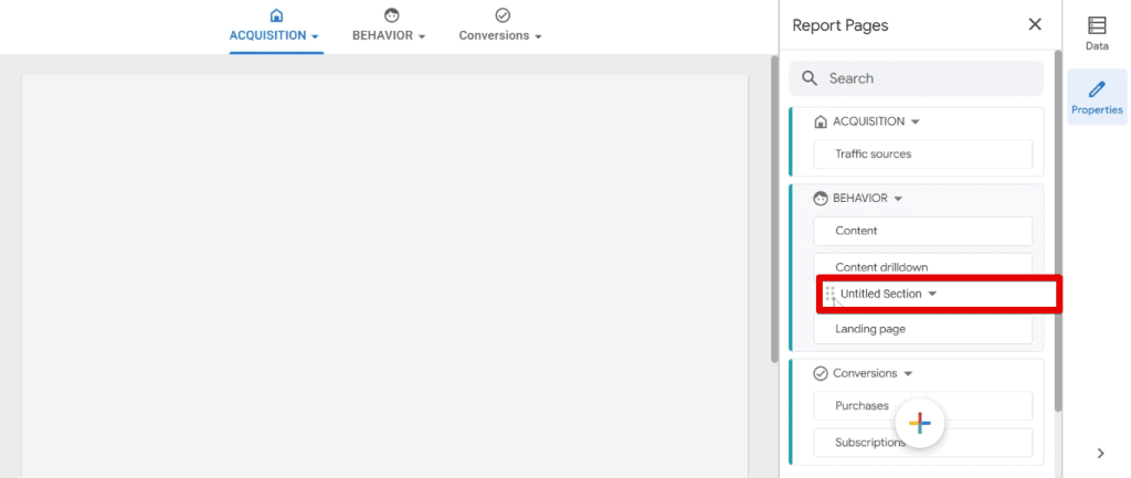 Sorting elements into sections