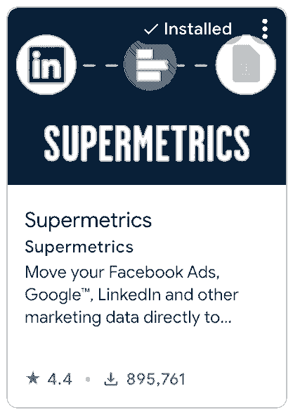 Supermetrics add-on in Google Workspace