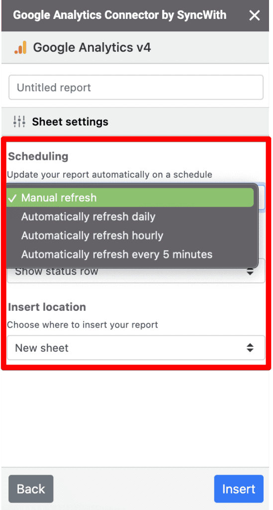 Syncwith add-on scheduling interface